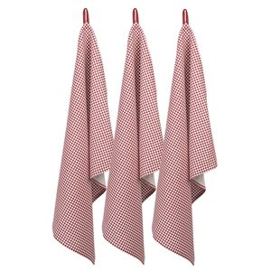 HAES DECO - Set van 3 Theedoeken - 50x70 cm - 100% Katoen - Romantic Rose