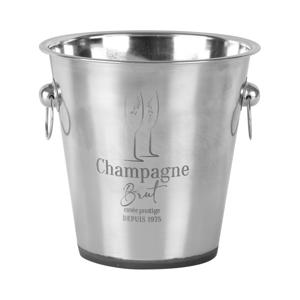 Champagne & wijnfles koeler/ijsemmer - zilver - rvs - 22 x 21 cm - De luxe model