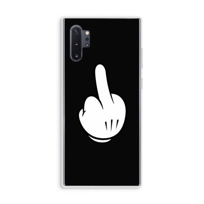 Middle finger black: Samsung Galaxy Note 10 Plus Transparant Hoesje