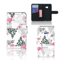 Samsung Galaxy Xcover 4 | Xcover 4s | Telefoonhoesje | Met pasjeshouder | Flamingo Triangle