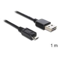 Delock 83366 Kabel EASY-USB 2.0 Type-A male > USB 2.0 Type Micro-B male 1 m zwart