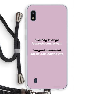 gij zijt ook iemand: Samsung Galaxy A10 Transparant Hoesje met koord gij zijt ook iemand: Samsung Galaxy A10 Transparant Hoesje met koord