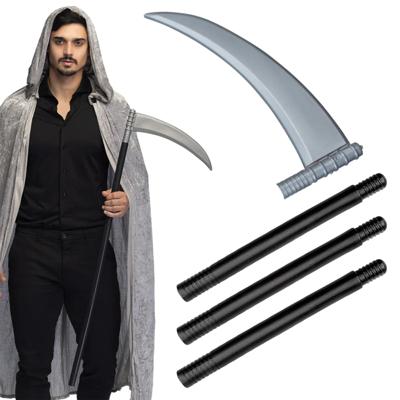 Zwarte Zeis - 101 cm - zwart - kunststof - magere hein - wapens - halloween - horror