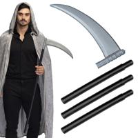 Zwarte Zeis - 101 cm - zwart - kunststof - magere hein - wapens - halloween - horror Zwarte Zeis - 101 cm - zwart - kunststof - magere hein - wapens - halloween - horror