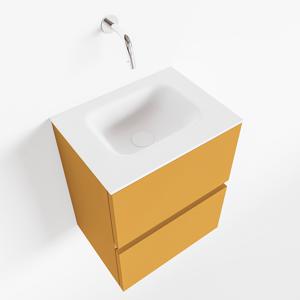 Toiletmeubel Mondiaz Ada | 40 cm | Meubelkleur Ocher | Lex wastafel Talc Midden | Zonder kraangat