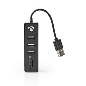 Nedis UHUBCU2340BK interface hub USB 2.0 Zwart