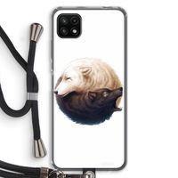Yin Yang Wolves: Samsung Galaxy A22 5G Transparant Hoesje met koord