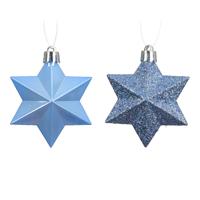 Ster kunststof L9b9h12 cm blauw 12 st Shatterproof Decoris - Decoris Ster kunststof L9b9h12 cm blauw 12 st Shatterproof Decoris - Decoris