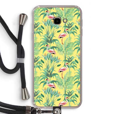 Flamingo party: Samsung Galaxy J4 Plus Transparant Hoesje met koord