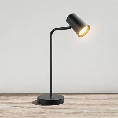 HOFTRONIC™ Riga LED tafellamp - Kantelbaar en draaibaar - 2700K warm wit - Ingebouwde dimmer - Bureaulamp voor binnen - GU10 fitting - Zwart - 3 jaar garantie