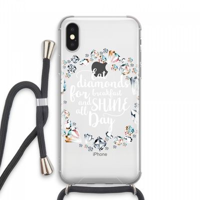 Diamonds: iPhone XS Max Transparant Hoesje met koord