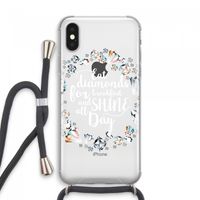 Diamonds: iPhone XS Max Transparant Hoesje met koord