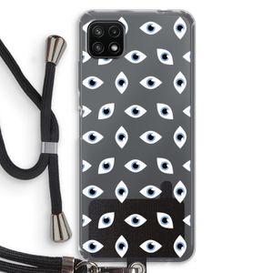 Eyes pattern: Samsung Galaxy A22 5G Transparant Hoesje met koord