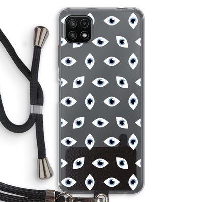 Eyes pattern: Samsung Galaxy A22 5G Transparant Hoesje met koord