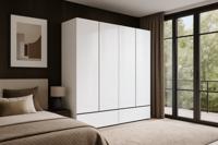 Home365 Kledingkast Crotone - Wit - 4-Deurs met Lades