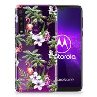 Motorola One Macro | TPU Hoesje | Flamingo Palms