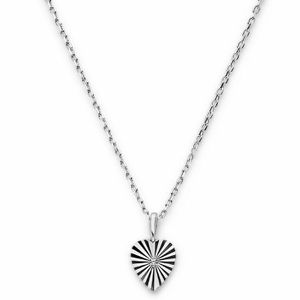 Ketting Hartje gediamanteerd zilver-zirconia wit 41-45 cm