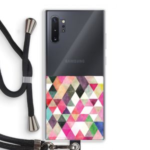 Gekleurde driehoekjes: Samsung Galaxy Note 10 Plus Transparant Hoesje met koord
