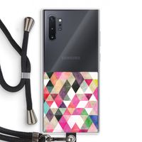 Gekleurde driehoekjes: Samsung Galaxy Note 10 Plus Transparant Hoesje met koord