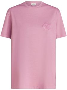 ETRO t-shirt en coton à logo brodé - Rose