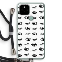 Eye pattern #2: Pixel 5 Transparant Hoesje met koord