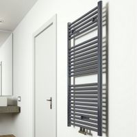 SaniGoods Inola handdoek radiator 120x40cm zwart mat 458Watt - thumbnail