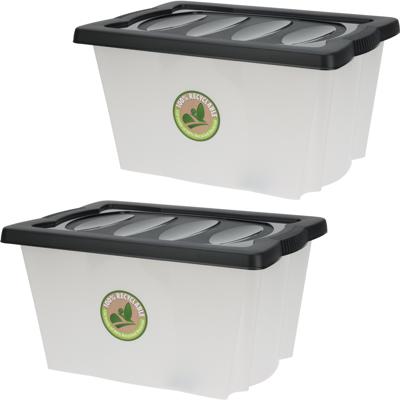Opberg box/doos - 3x - kunststof - 20 liter - 43 x 33 x 24 cm