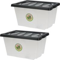 Opberg box/doos - 3x - kunststof - 20 liter - 43 x 33 x 24 cm