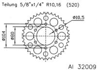 ESJOT Chain wheel 520 45z alu silver