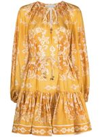 ZIMMERMANN robe courte Raie à fleurs - Jaune - thumbnail