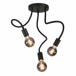 Highlight Plafondlamp Flex 3 lichts 50 cm E27 zwart