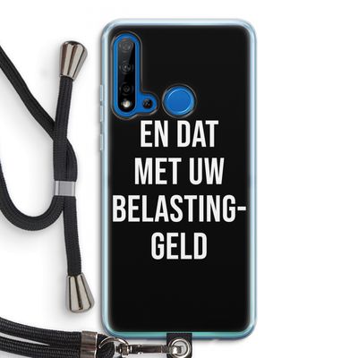 Belastinggeld - Zwart: Huawei P20 Lite (2019) Transparant Hoesje met koord