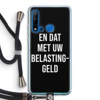 Belastinggeld - Zwart: Huawei P20 Lite (2019) Transparant Hoesje met koord