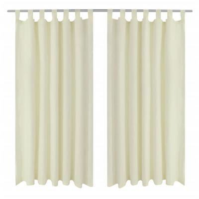 Micro-Satijnen Gordijnen met Ringen 140 x 225 cm 2 stuks (Creme)