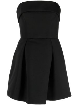 Amsale robe courte à design plissée - Noir