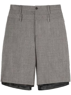 AMBUSH short à taille double en laine vierge - Gris