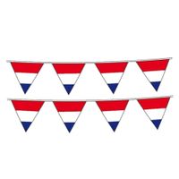 2x stuks vlaggetjes vlag kleuren rood-wit-blauw Holland plastic 10 meter