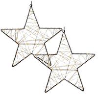 Verlichte ster - 2x - 160 led lampjes - warm wit - D36 cm - verlichte figuren - kerstverlichting