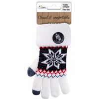 Touchscreen handschoenen Nordic/wit voor dames - thumbnail