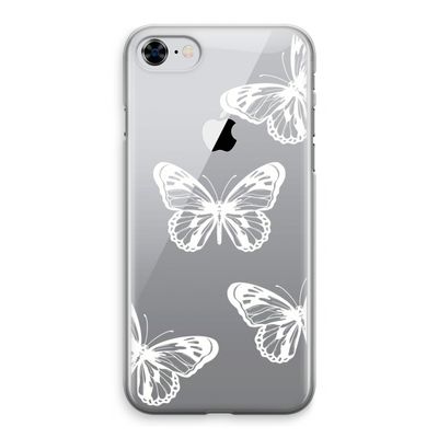 White butterfly: iPhone 8 Transparant Hoesje