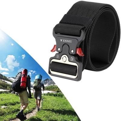 ENNIU 5cm breed hoogwaardige krachtige nylon riem verstelbare multifunctionele trainings riemen voor heren (zwart)
