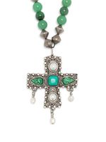 Roberto Cavalli collier en perles d'agates et pendentif - Vert - thumbnail