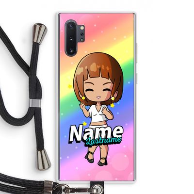 Chibi Maker vrouw: Samsung Galaxy Note 10 Plus Transparant Hoesje met koord