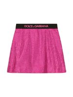 Dolce & Gabbana Kids jupe évasée à ornements strassés - Rose - thumbnail