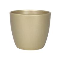 Floran Bloempot/plantenpot Boule - goud - keramiek - 17 x 15 cm - thumbnail