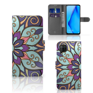 Huawei P40 Lite Hoesje Purple Flower