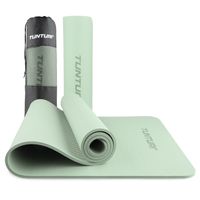 Tunturi Yogamat 8mm | Pilates mat | Fitnessmat | 183 x 61 x 0,8 cm | Incl Draagtas | Anti Slip en Eco | Mint