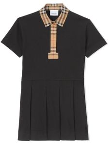 Burberry Kids robe-polo à motif Vintage Check - Noir