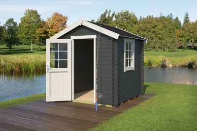 Outdoor Life Products | Tuinhuis Wels 200 x 200 | Gecoat | Carbon Grey-Wit
