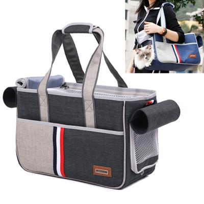 DODOPET Outdoor draagbare Oxford doek kat hond huisdier draagtas handtas schoudertas grootte: 43 x 19 x 26cm (grijs)